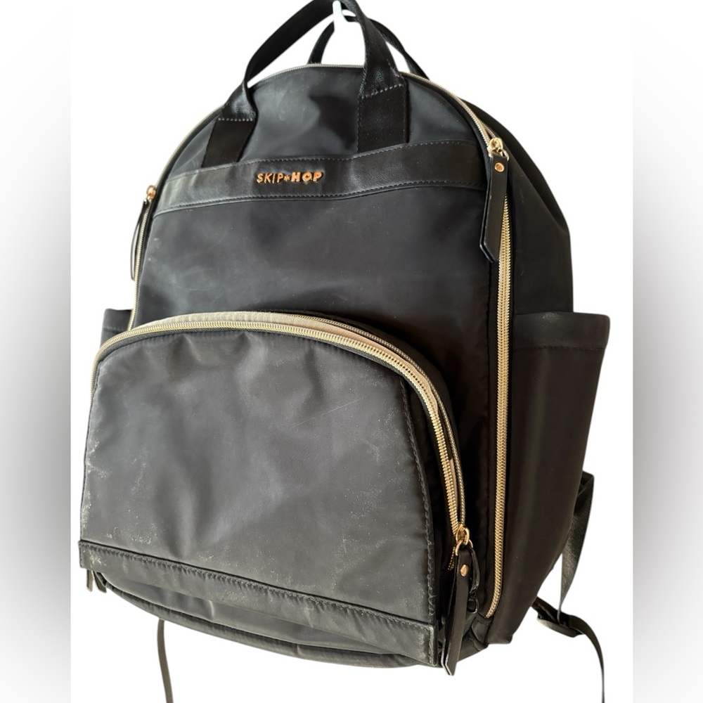Skip & Hop Black Backpack With Cute Charms and lots of storage